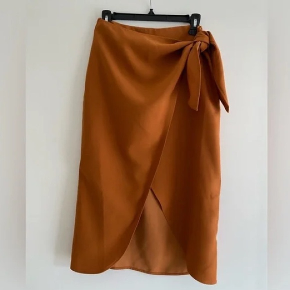 Other Stories Midi Wrap Skirt Burnt Orange